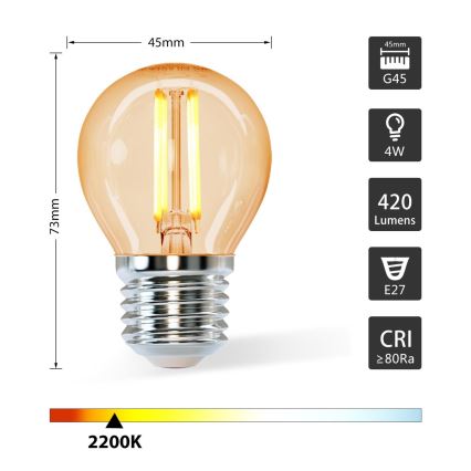 ampoule LED G45 E27/4W/230V 2200K - Aigostar