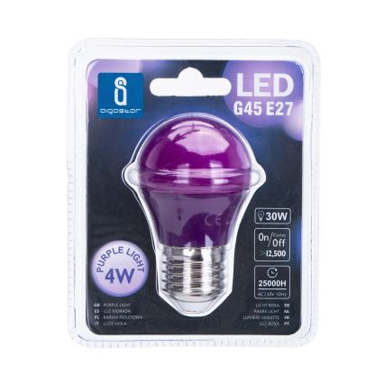 Ampoule LED G45 E27/4W/230V violette - Aigostar