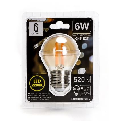 ampoule LED G45 E27/6W/230V 2200K - Aigostar