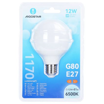 Ampoule LED G80 E27/12W/230V 6500K - Aigostar
