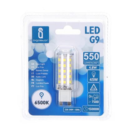 Ampoule LED G9/4,8W/230V 6500K - Aigostar