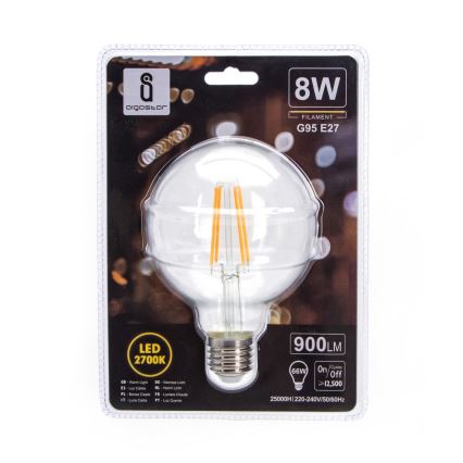 ampoule LED G95 E27/8W/230V 2700K - Aigostar