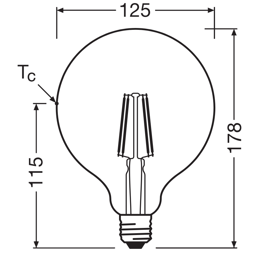 Ampoule LED GLOBE CLASSIC FILAMENT G125 E27/4W/230V 2700K - Ledvance