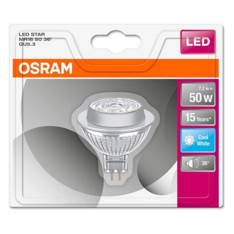 Ampoule LED GU5,3/MR16/7,2W/12V 4000K - Osram