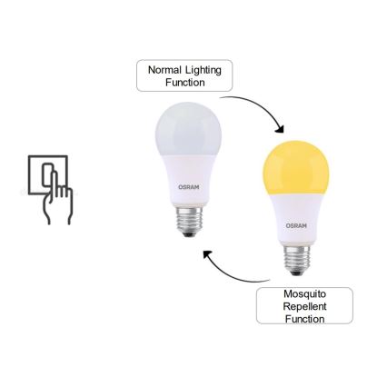 Ampoule LED MOSQUITO A60 E27/8W/230V 2700K - Osram