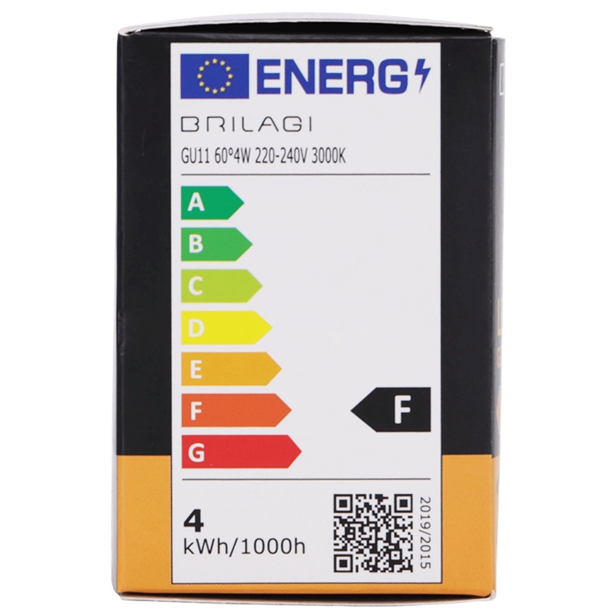 Ampoule LED MR11 GU10/4W/230V 3000K 60° noire - BRILAGI