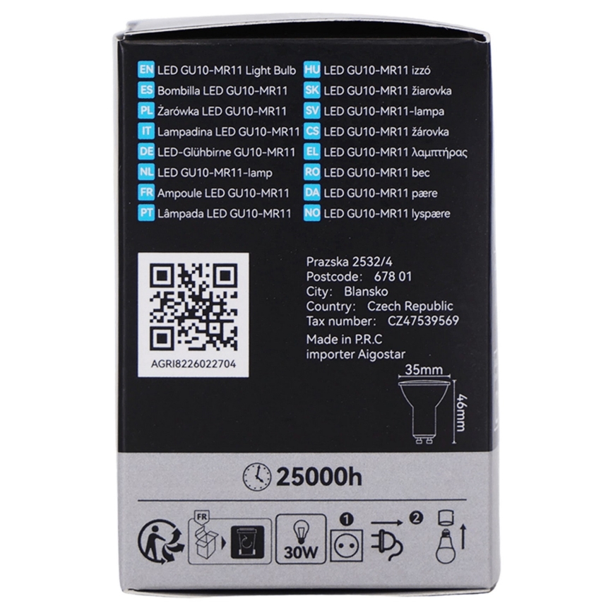 Ampoule LED MR11 GU10/4W/230V 3000K - BRILAGI