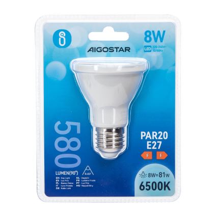 Ampoule LED PAR20 E27/8W/230V 6500K - Aigostar