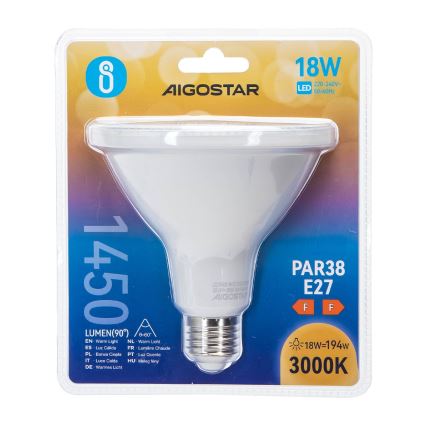 Ampoule LED PAR38 E27/18W/230V 3000K - Aigostar