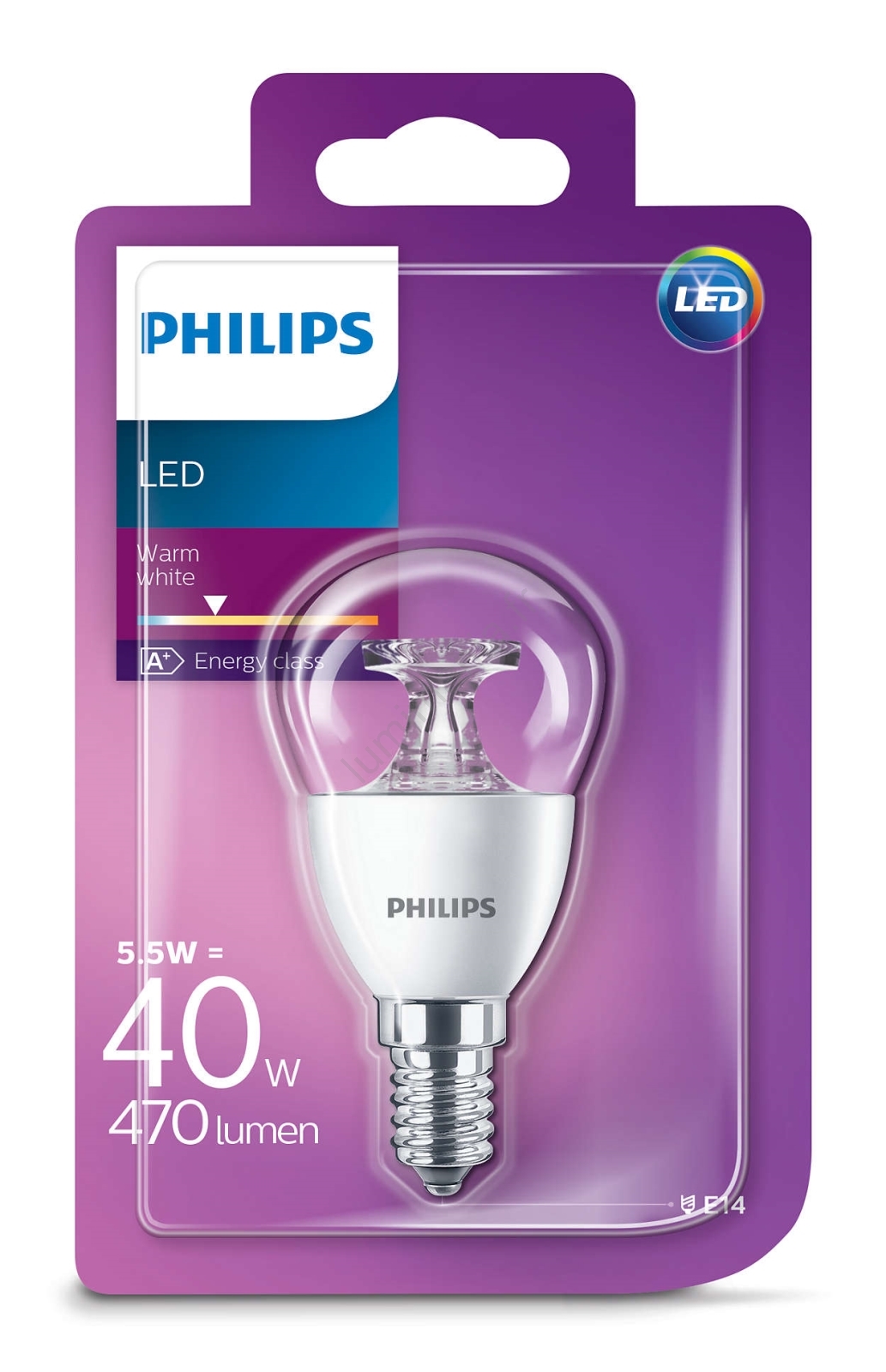 Ampoule LED Philips E14/5,5W/230V LUSTER transparent Lumimania