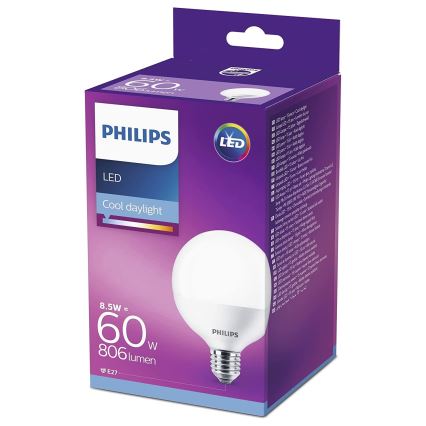 Ampoule LED Philips G95 E27/8,5W/230V 6500K