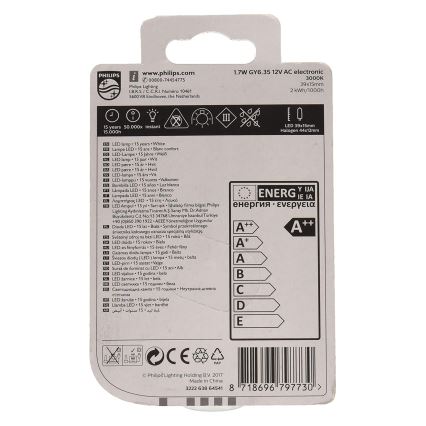 Ampoule LED Philips GY6,35/1,7W/12V 3000K