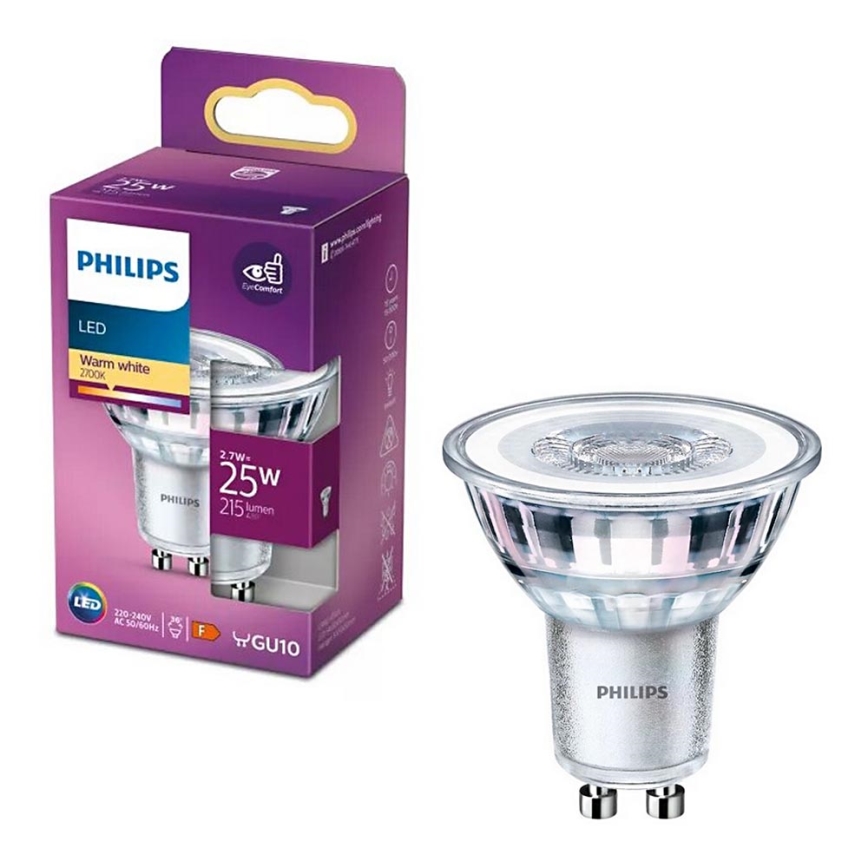 Ampoule LED Philips PAR16 GU10/2,7W/230V 2700K