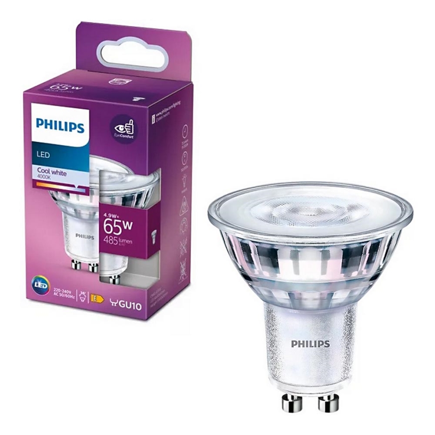 Ampoule LED Philips PAR16 GU10/4,9W/230V 4000K