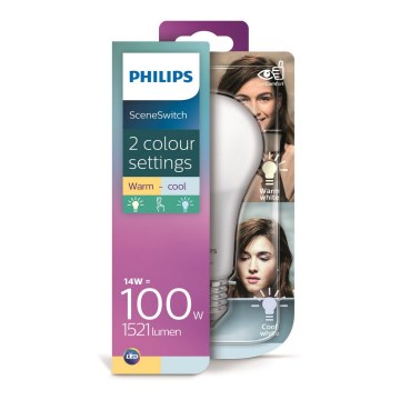 Ampoule LED Philips SCENE SWITCH A67 E27/14W/230V 2700/4000K