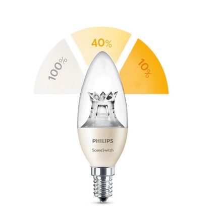 Ampoule LED Philips SCENE SWITCH B38 E14/5,5W/230V 2200K-2700K