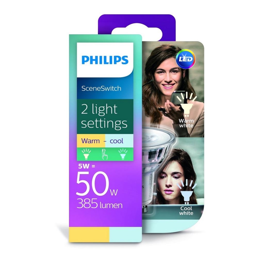Ampoule LED Philips SCENE SWITCH GU10/5W/230V 2700K/4000K