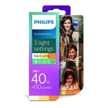 Ampoule LED Philips SCENE SWITCH VINTAGE E14/5W/230V 2200K–2700K