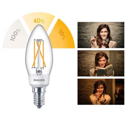 Ampoule LED Philips SCENE SWITCH VINTAGE E14/5W/230V 2200K–2700K