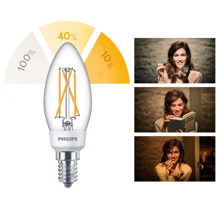 Ampoule LED Philips SCENE SWITCH VINTAGE E14/5W/230V 2200K–2700K