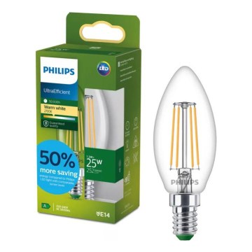 Ampoule LED Philips ULTRAEFFICIENT VINTAGE B35 E14/1,2W/230V 2700K
