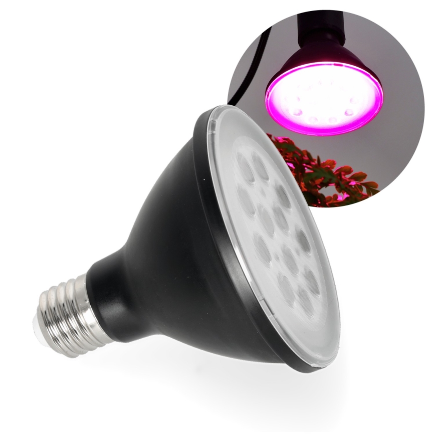 Ampoule LED pour la croissance des plantes PLANTY E27/9W/230V 1200K noir