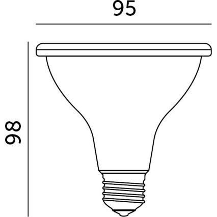 Ampoule LED pour la croissance des plantes PLANTY E27/9W/230V 1200K noir