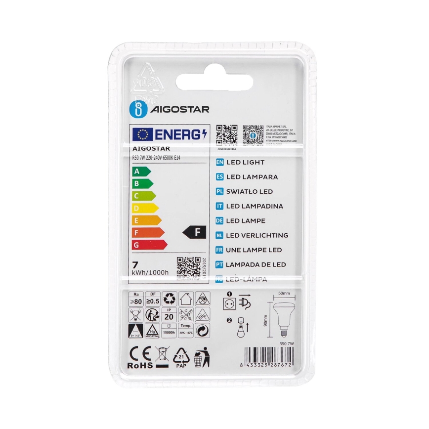 Ampoule LED R50 E14/7W/230V 6500K - Aigostar