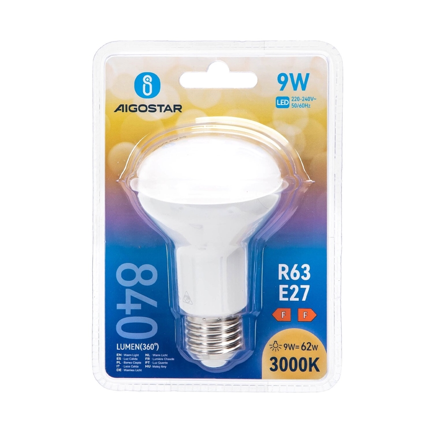 Ampoule LED R63 E27/9W/230V 3000K - Aigostar
