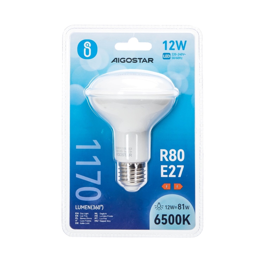 Ampoule LED R80 E27/12W/230V 6500K - Aigostar