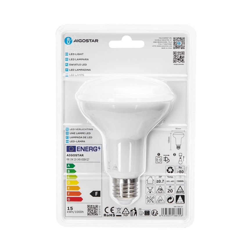 Ampoule LED R90 E27/15W/230V 6500K - Aigostar