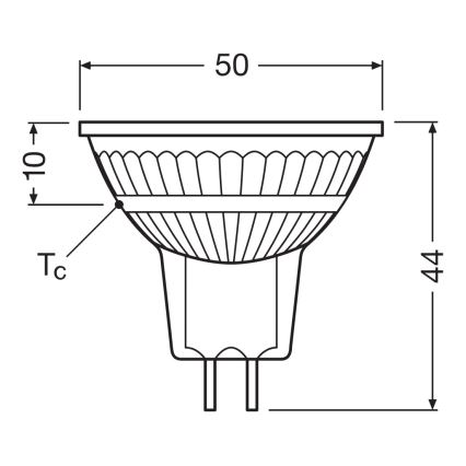 Ampoule LED dicroïque dimmable MR16 GU5,3/6,6W/12V 4000K 36° IRC 97 - Ledvance