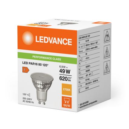 Ampoule LED réflecteur PAR16 GU10/6,9W/230V 2700K 120° - Ledvance