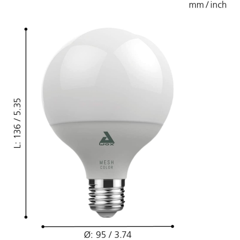 Ampoule LED RGB à intensité variable CONNECT E27/13W 2700 - 6500K - Eglo  11659