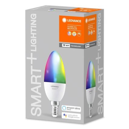 Ampoule LED RGB à intensité variable SMART + E14 / 5W / 230V 2700K-6500K - Wi-Fi Ledvance