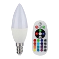 Ampoule LED RGB dimmable E14/3,5W/230V 6400K + télécommande
