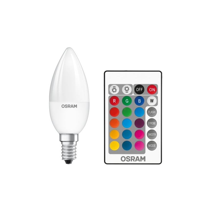 Ampoule LED E14 5W RGBW avec Télécommande Sans Fil,Changement de Couleur  Dimmable .5PCS RGB et blanc froid 5700K