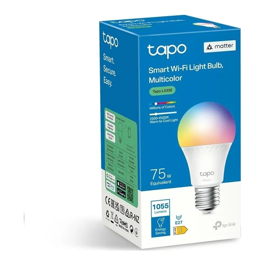 Ampoule LED RGBW dimmable A60 E27/8,6W/230V 2500-6500K Wi-Fi - TP-Link