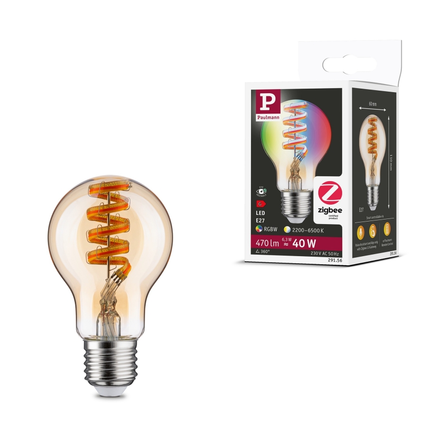 Ampoule LED RGBW dimmable FILAMENT E27/6,3W/230V 2200-6500K - Paulmann 29156