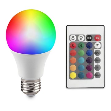 Ampoule LED RGB à intensité variable P45 E14/4,8W/230V 3000K + télécommande