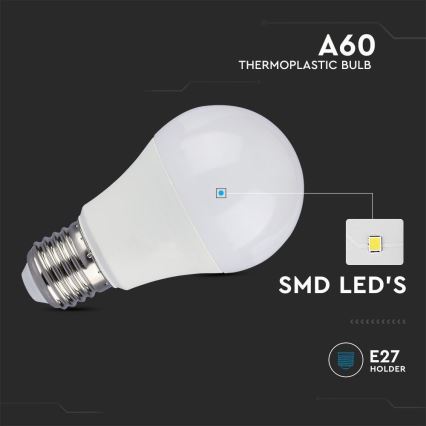 Ampoule LED SAMSUNG CHIP A60 E27/8,5W/230V 4000K