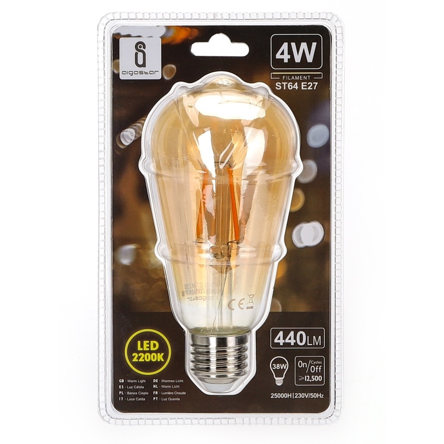 ampoule LED ST64 E27/4W/230V 2200K - Aigostar