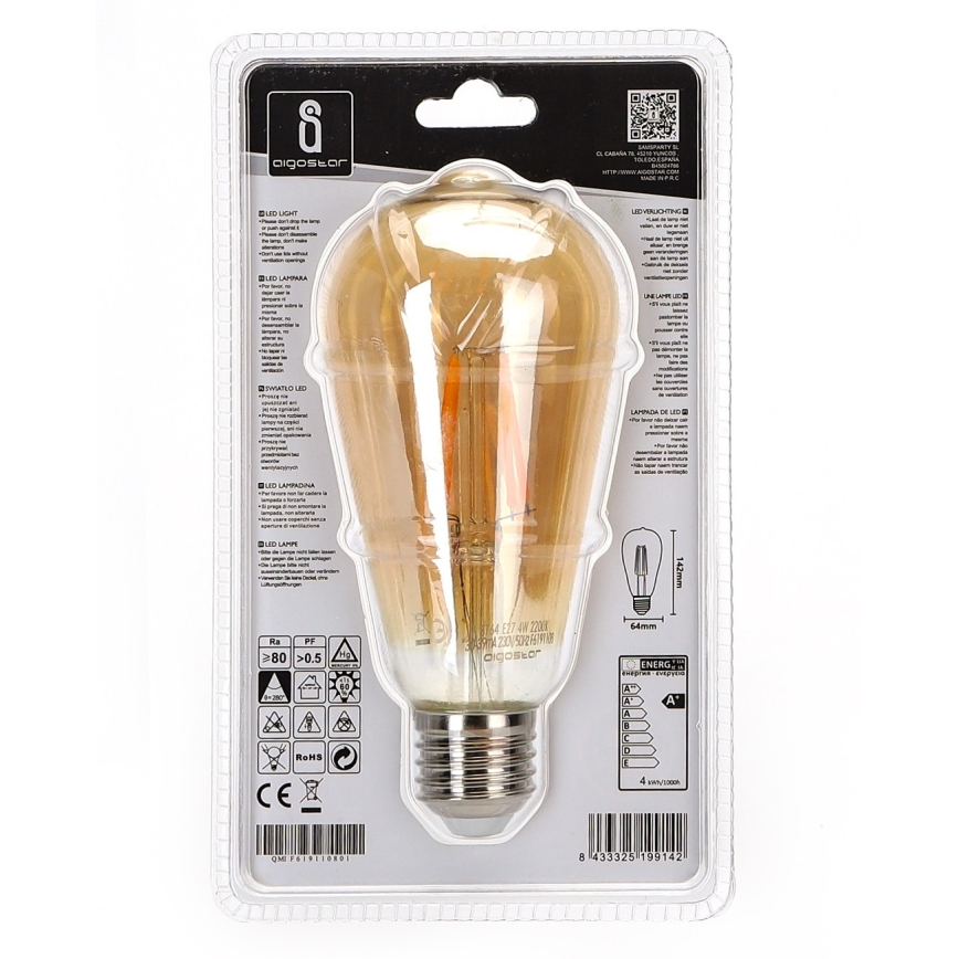 ampoule LED ST64 E27/4W/230V 2200K - Aigostar