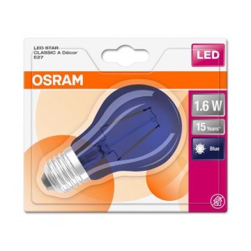 Ampoule LED STAR E27/1,6W/230V 9000K bleu - Osram