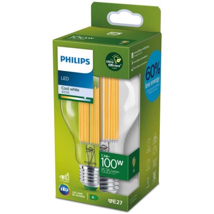 Ampoule LED ULTRAEFFICIENT FILAMENT Philips A60 E27/7,3W/230V 4000K