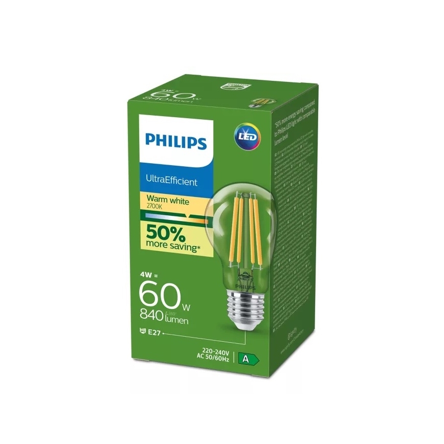 Ampoule LED ULTRAEFFICIENT VINTAGE Philips E27/4W/230V 2700K