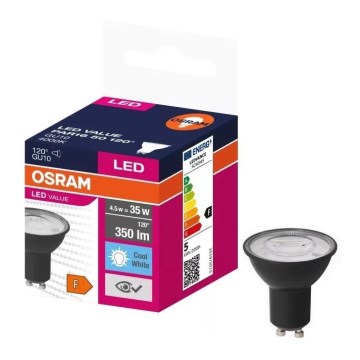 Ampoule LED VALUE PAR16 GU10/4,5W/230V 4000K 120° noir - Osram