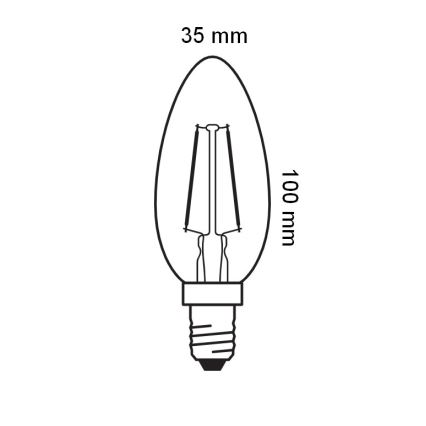 Ampoule LED VINTAGE à filament E14/2,5W/230V 2400K - Osram