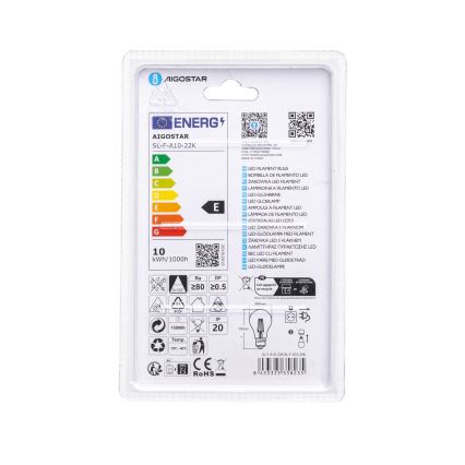 Ampoule LED VINTAGE A60 E27/10W/230V 2200K - Aigostar