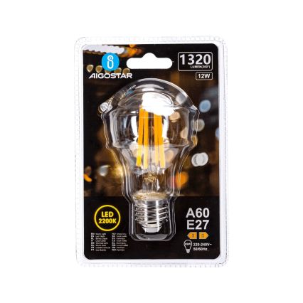 Ampoule LED VINTAGE A60 E27/12W/230V 2200K - Aigostar